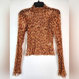 Free People Leopard Print Blouse - Brown and Black